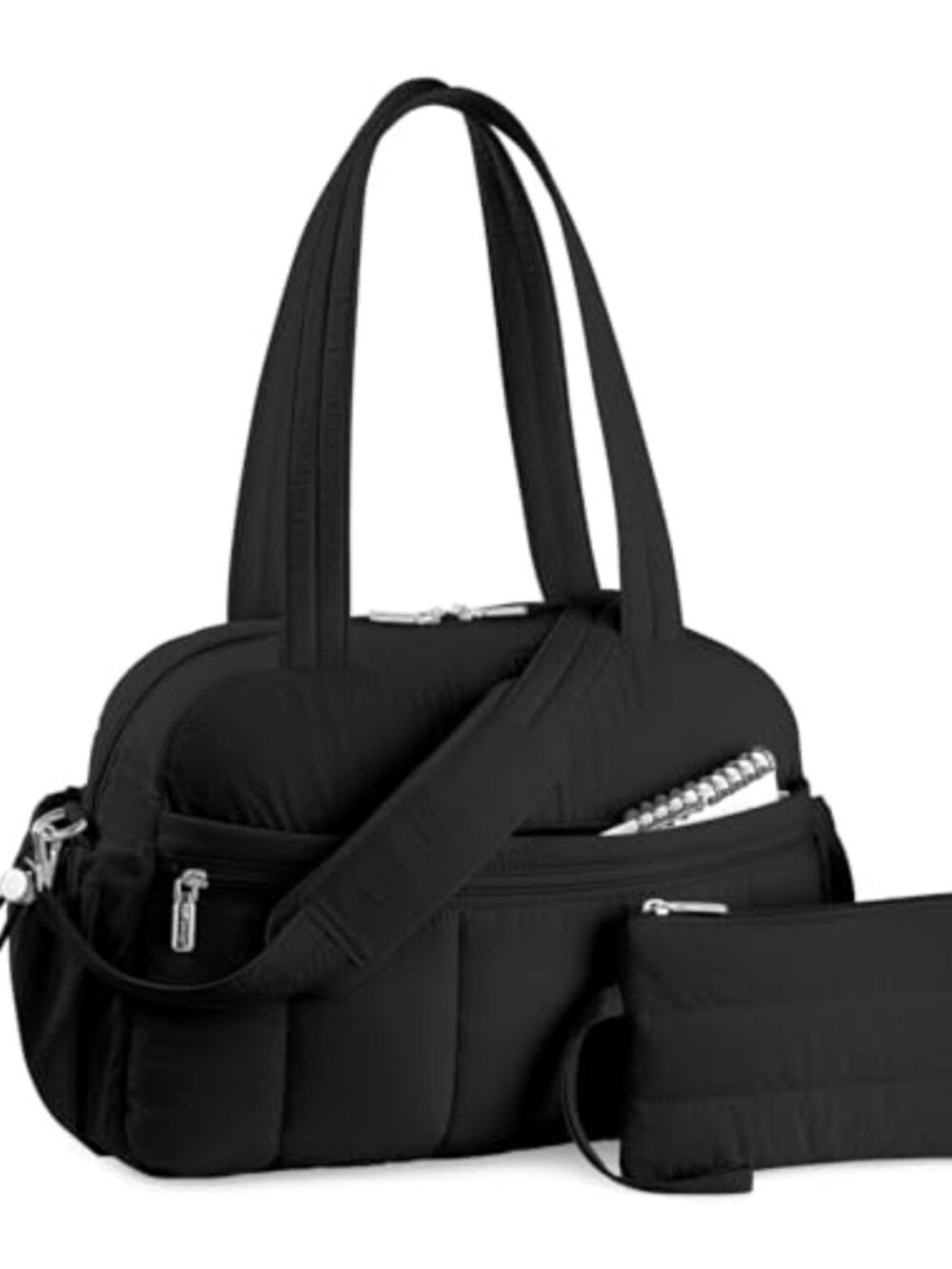 Puffy Carry On Travel Duffel Bag with Wet Pocket - Nylon Overnight Weekender